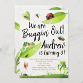 Bug Birthday Einladung - Wir sind Buggin'out! (Vorne/Hinten)