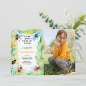 Bug Birthday Foto Einladung (Stehend Vorderseite)