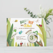 Bug Birthday Invitation Insect Bugs Boy bugging Einladung (Stehend Vorderseite)