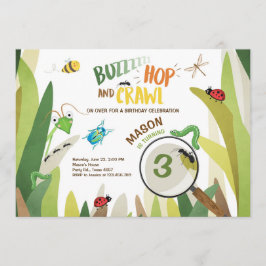 Bug Birthday Invitation Insect Bugs Boy bugging Einladung