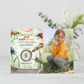 Bug Birthday Kids Foto Einladung (Stehend Vorderseite)