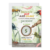 Bug Birthday Kinder Einladung