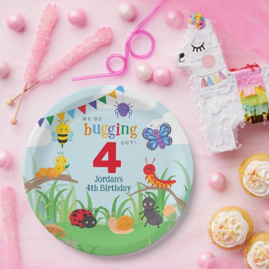 Bug Birthday Niedlich farbige Papierplatte Pappteller (Party)