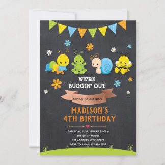 Bug Birthday Party Einladung