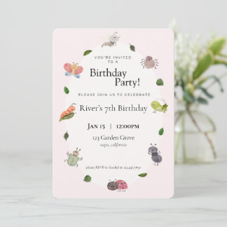 Bug Birthday Party Einladung