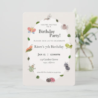 Bug Birthday Party Einladung