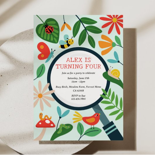 Bug Birthday Party Einladung