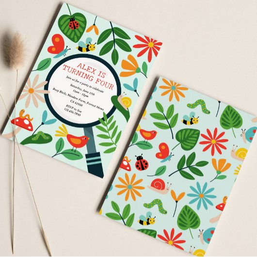 Bug Birthday Party Einladung