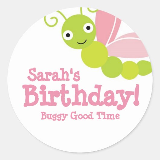 Bug Birthday Runder Aufkleber (Vorderseite)
