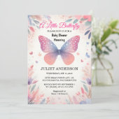 Bug Boho Soft Glow Live Butterfly Baby Dusche Einladung (Stehend Vorderseite)