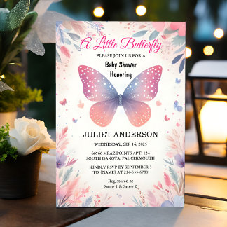 Bug Boho Soft Glow Live Butterfly Baby Dusche Einladung
