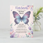Bug Boho Soft Glow Live Butterfly Baby Dusche Einladung (Stehend Vorderseite)