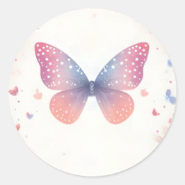 Bug Boho Soft Glow Live Butterfly Baby Dusche Runder Aufkleber