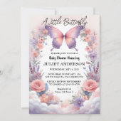 Bug Boho Soft Glow Live Butterfly Babydusche Einladung (Vorderseite)