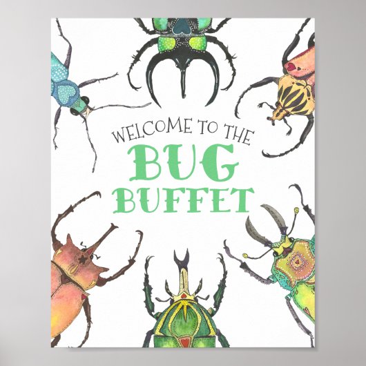 Bug Buffet Party Food Table Plakat (Vorne)