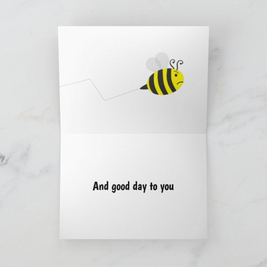 Bug Card "Bah Humbug" mit Cranky Bee Karte (Innenseite)