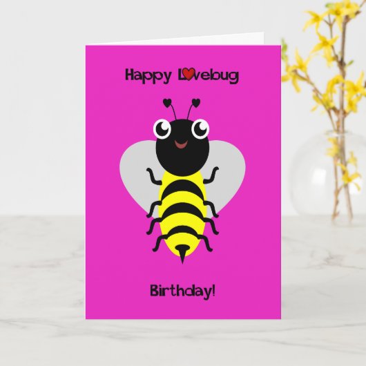 Bug der Hummel-Liebe Karte (Gelbe Blume)