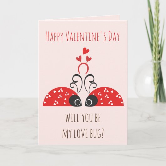 Bug der niedlichen Liebe - Whimsical Valentine's D Karte (Vorderseite)