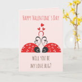 Bug der niedlichen Liebe - Whimsical Valentine's D Karte (Gelbe Blume)