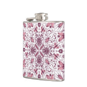 Bug, dunkle Magenta und rosa auf weiß Flachmann (Links)