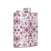 Bug, dunkle Magenta und rosa auf weiß Flachmann (Rechts)