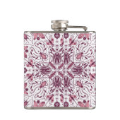 Bug, dunkle Magenta und rosa auf weiß Flachmann (Rückseite)