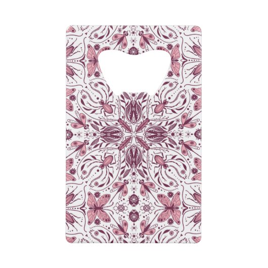 Bug, dunkle Magenta und rosa auf weiß Geldbeutel Flaschenöffner (Vorderseite)