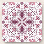 Bug, dunkle Magenta und rosa auf weiß Getränkeuntersetzer (Vorderseite)