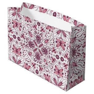 Bug, dunkle Magenta und rosa auf weiß Große Geschenktüte