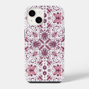 Bug, dunkle Magenta und rosa auf weiß iPhone 14 Hülle