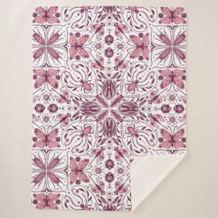 Bug, dunkle Magenta und rosa auf weiß Sherpadecke