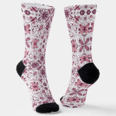 Bug, dunkle Magenta und rosa auf weiß Socken (Gewinkelt)