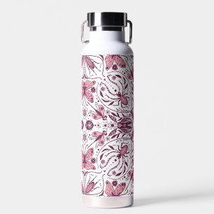 Bug, dunkle Magenta und rosa auf weiß Trinkflasche