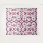 Bug, dunkle Magenta und rosa auf weiß Wandteppich (Vorderseite (Horizontal))