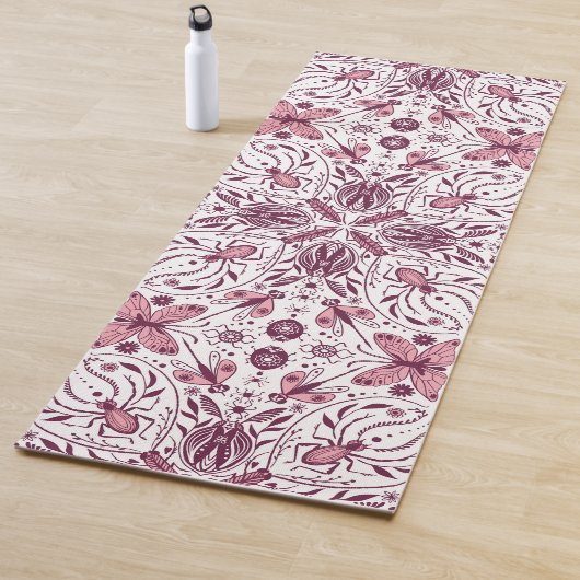 Bug, dunkle Magenta und rosa auf weiß Yogamatte (Beispiel)