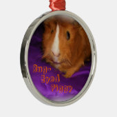 Bug-Eyed Piggy Guinea Pig Christmas Ornament Aus Metall (Rechts)