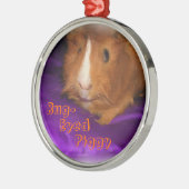 Bug-Eyed Piggy Guinea Pig Christmas Ornament Aus Metall (Links)