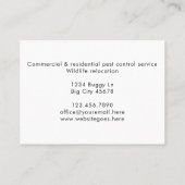 Bug-Foto für Kontrolle-Insektenexterminator Visitenkarte (Rückseite)