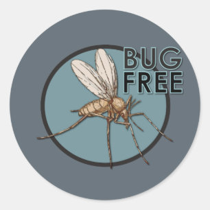 Bug Free - Klassischer Rundaufkleber, glänzend Runder Aufkleber