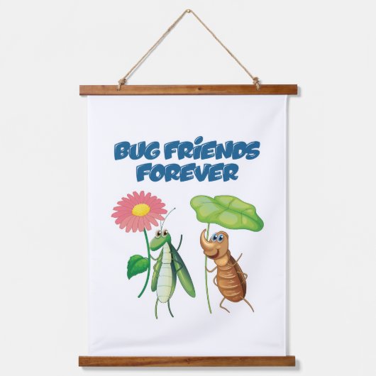 Bug Friends Forever Wandteppich Mit Holzrahmen (Vorderseite)