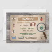 Bug Hunt Birthday Invasion Garten Einladung (Vorderseite)