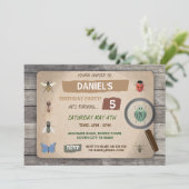 Bug Hunt Birthday Invasion Garten Einladung (Stehend Vorderseite)