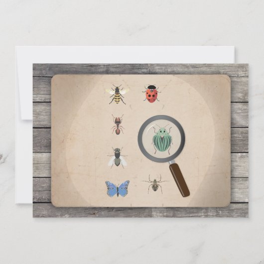 Bug Hunt Birthday Invasion Garten Einladung (Rückseite)