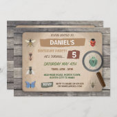 Bug Hunt Birthday Invasion Garten Einladung (Vorne/Hinten)