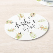 Bug Hunt Insect Geburtstaghandziehen Runder Pappuntersetzer (Angewinkelt)