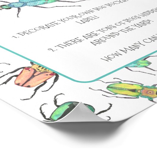 Bug Hunt Party Activity Framework Poster (Ecke)