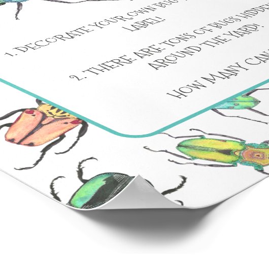 Bug Hunt Party Activity Framework Poster (Ecke)