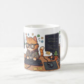 Bug Hunter Katze Programmierer Tasse (VorderseiteRechts)