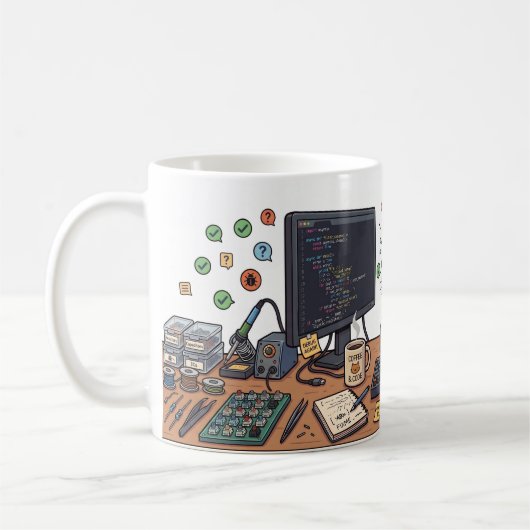 Bug Hunter Katze Programmierer Tasse (Links)