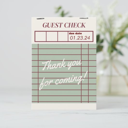 Bug im Ofen danke Karte (Stehend Vorderseite)